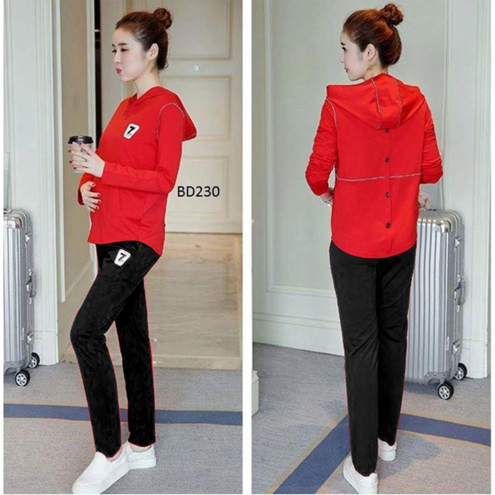 Bộ đồ ngắn mặc bầu thiết kế sang chảnh, chất liệu cao cấp BD230