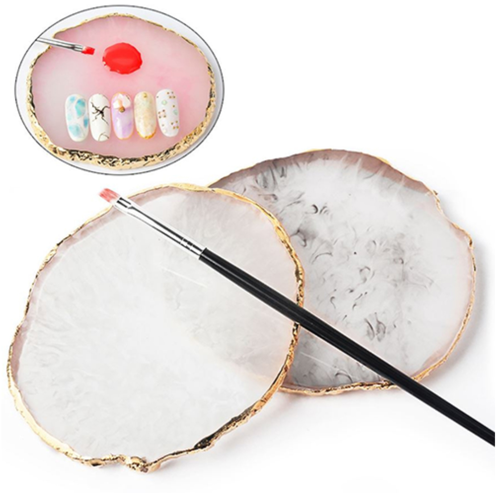 Mẫu Nhựa Vân Đá Thạch Anh Làm Đạo Cụ Chụp Ảnh Nail, 2 Kiểu Dáng Tùy Chọn, Chất Liệu Bền, Màu Sắc Tự Nhiên, Nhỏ Gọn Nhẹ Để Mang Theo
