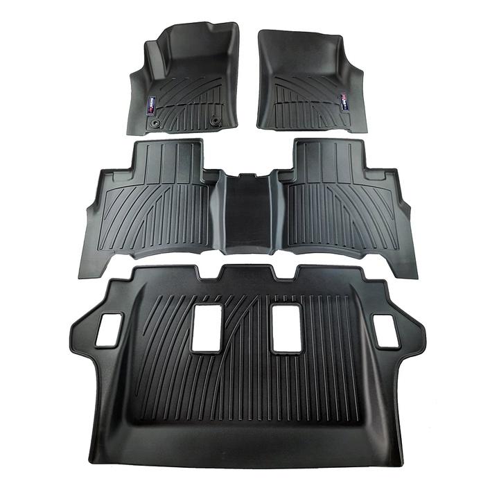 Thảm lót sàn xe ô tô Toyota Innova 2008- 2015 Nhãn hiệu Macsim chất liệu nhựa TPV cao cấp màu đen - 3 hàng ghế