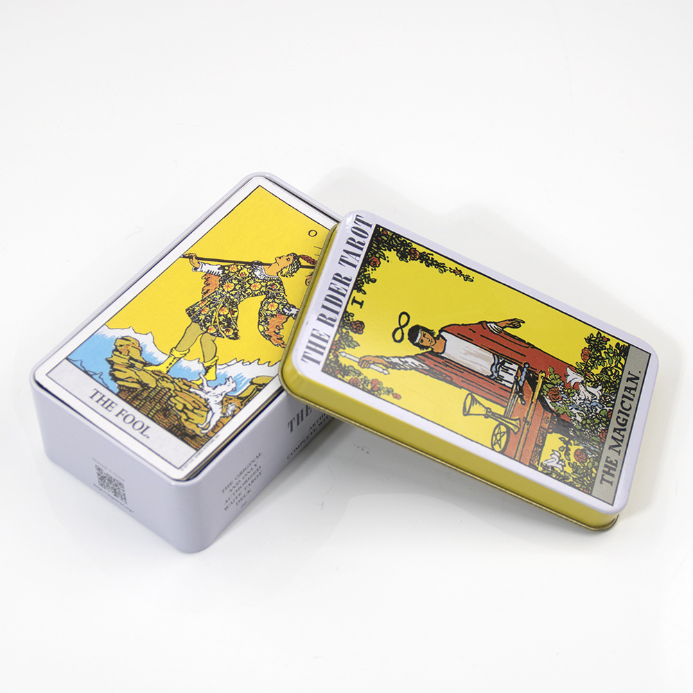 [Mạ Cạnh] Bộ Bài Rider Waite Tarot Hộp Thiếc Mạ Cạnh Vàng 78 Lá Tặng Link Tiếng Việt Và Đá Thanh Tẩy
