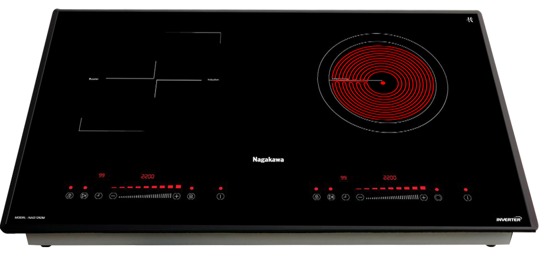Miễn phí giao lắp toàn quốc - Bếp Âm Đôi Từ Hồng Ngoại Premium Nagakawa NAG1252M - Bảo hành 5 năm - Made in Malaysia - Hàng Chính Hãng