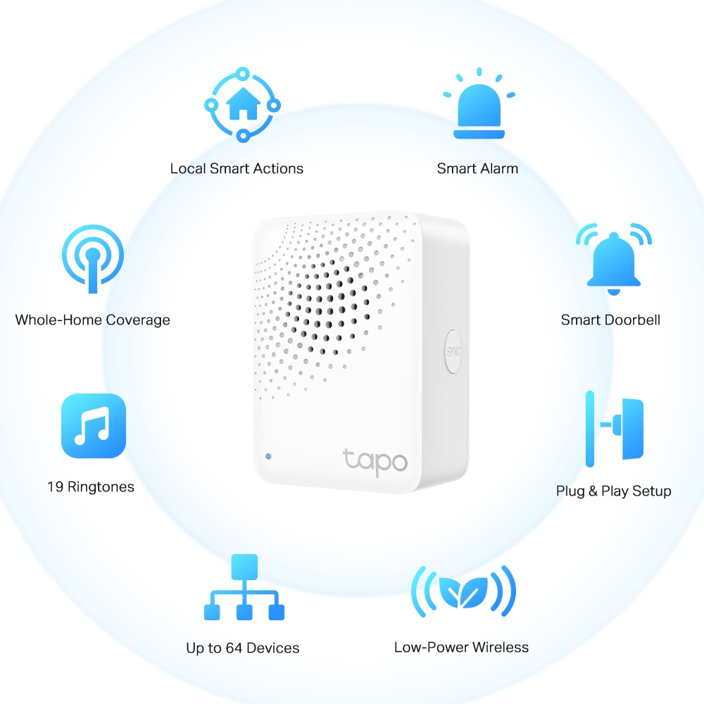 Hub thông minh TP-Link Tapo H100 | Có chuông báo | Chuông cửa thông minh | Kết nối tối đa 64 thiết bị | Bảo hành 2 năm