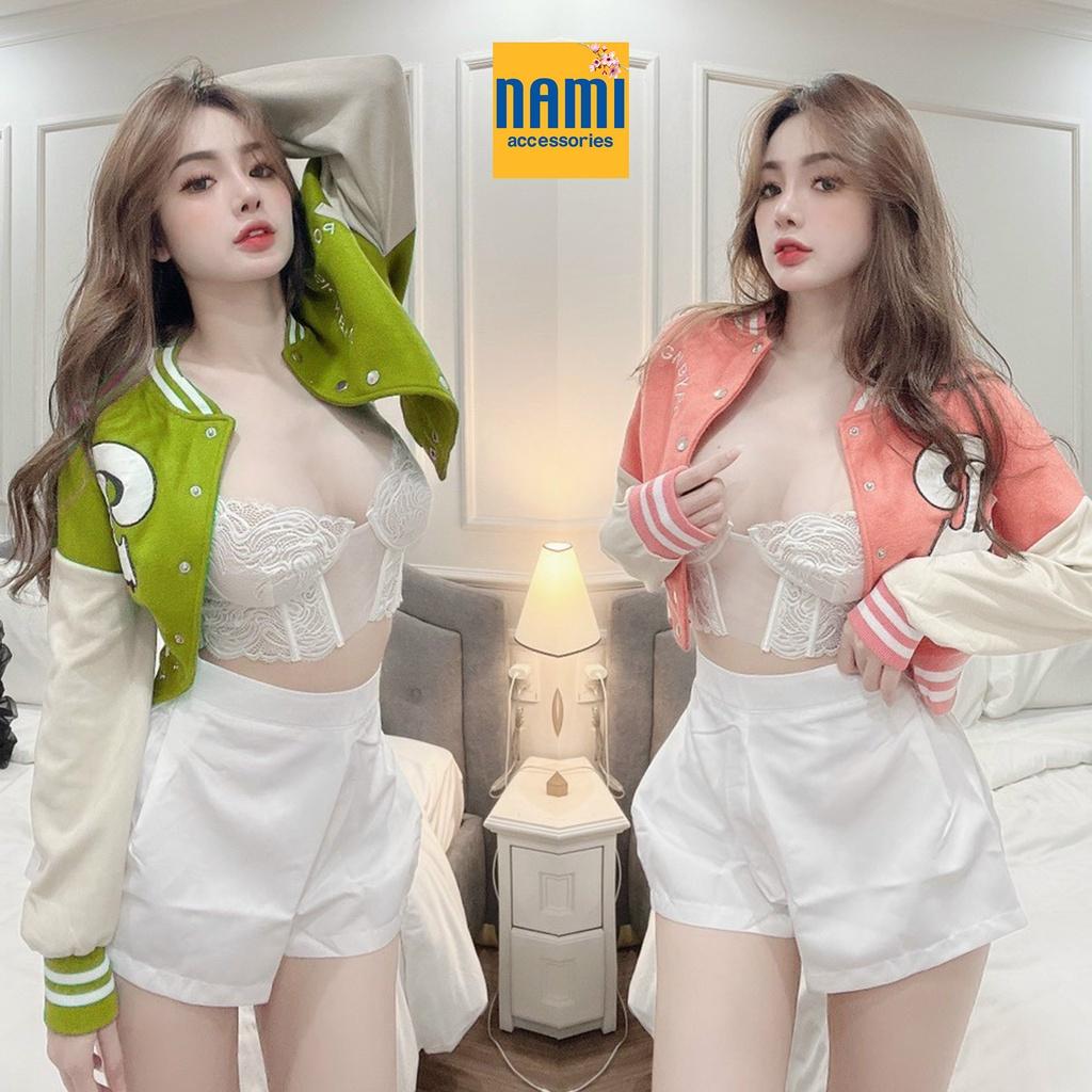 ( HÀNG CHUẨN ĐẸP ) Áo Khoác Bomber Chữ D Chạy Viền Tay Phối Màu Sắc Trẻ Trung Cá Tính Cool Girl - ATNU017