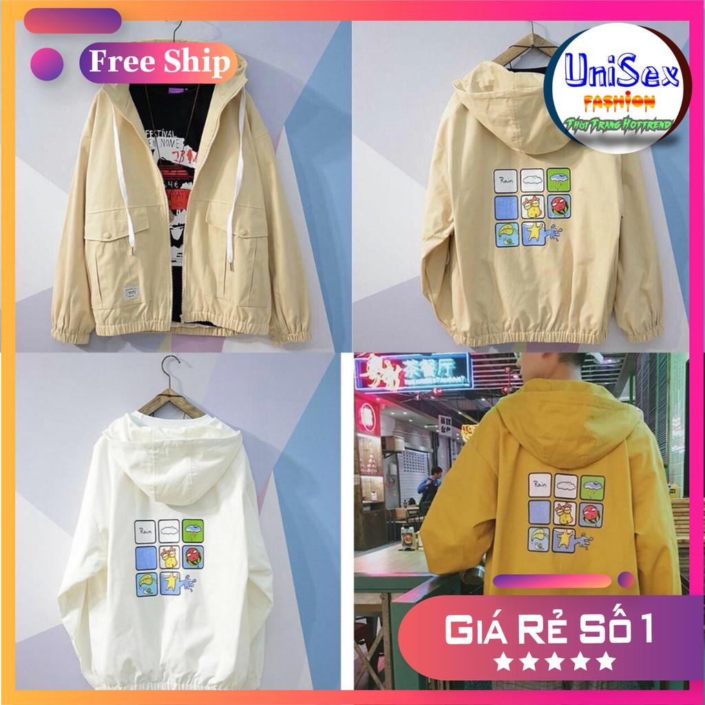 Áo Khoác Dù 2 Lớp Rain Siêu Cute Unisex Free Size Dưới 68kg AK10