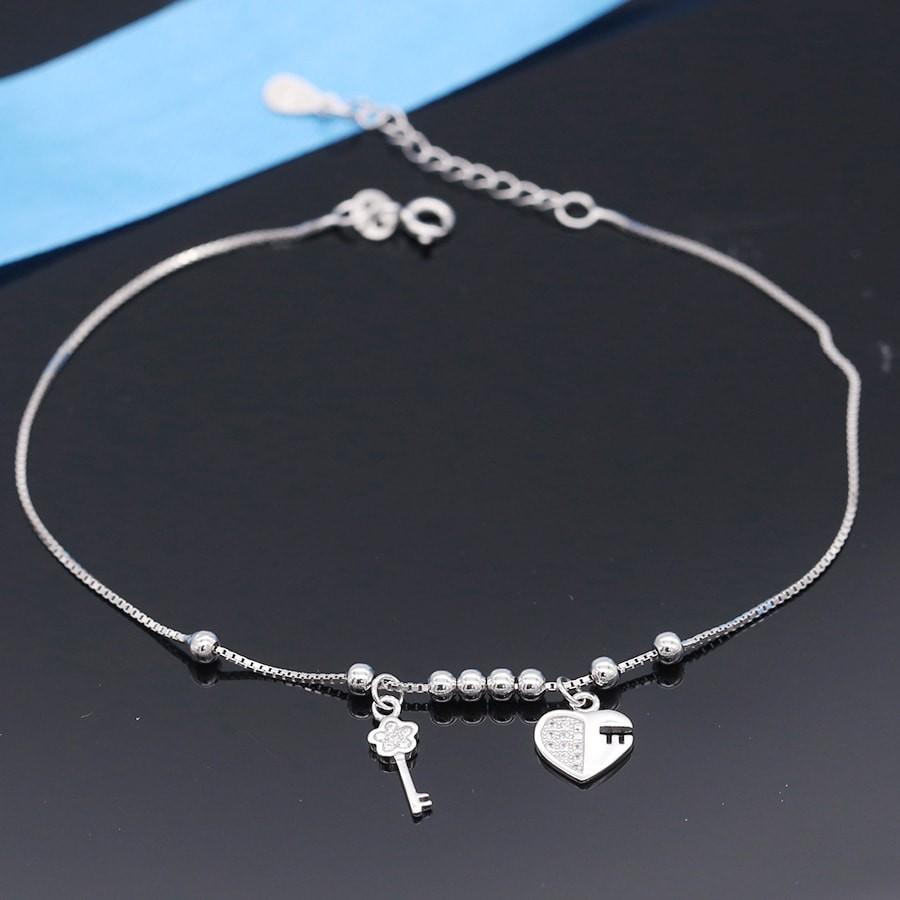 Lắc Chân Bạc Nữ Hình Trái Tim LC1546 - Bảo Ngọc Jewelry