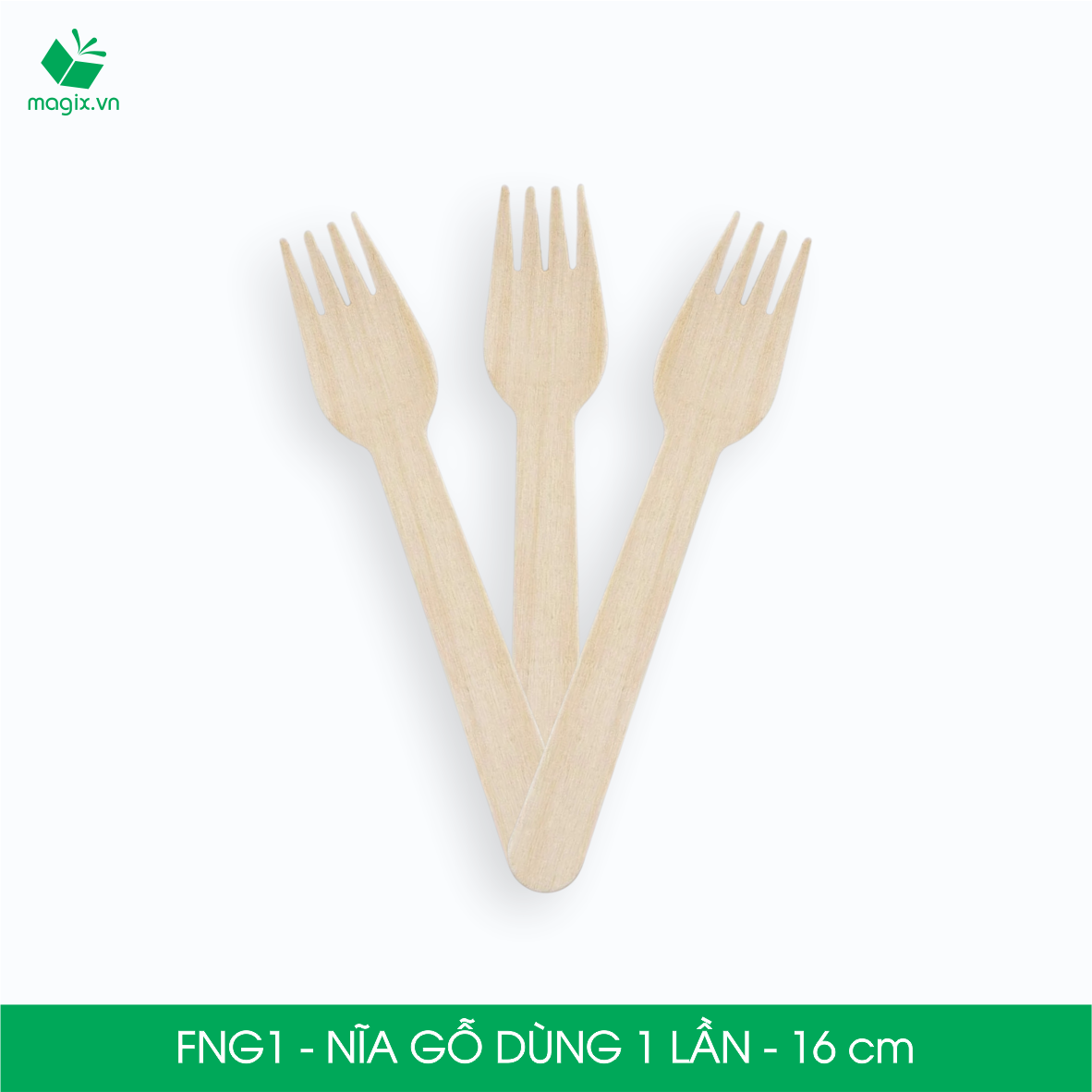 FNG1 - Combo 100 Nĩa gỗ dài 16 cm dùng 1 lần - Dĩa gỗ dài dùng 1 lần tiện lợi thân thiện môi trường