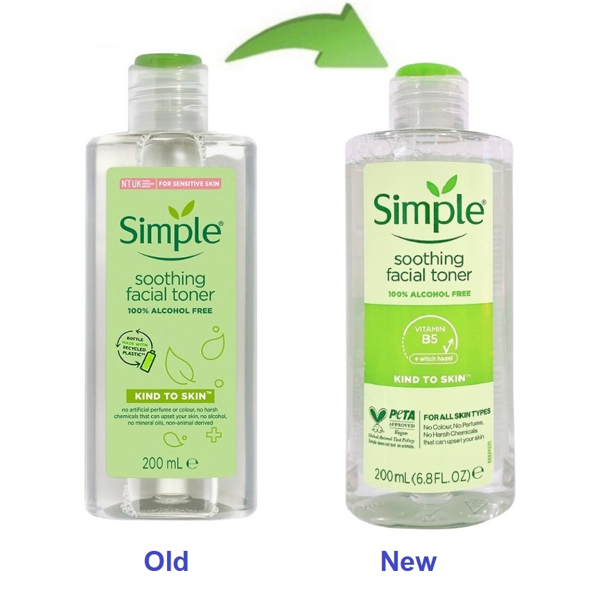 Bộ 2 Sản Phẩm Giúp Da Sạch Sâu Và Dưỡng Ẩm Cho Da Simple Kind To Skin (Tẩy trang 200ml + Toner 200ml)