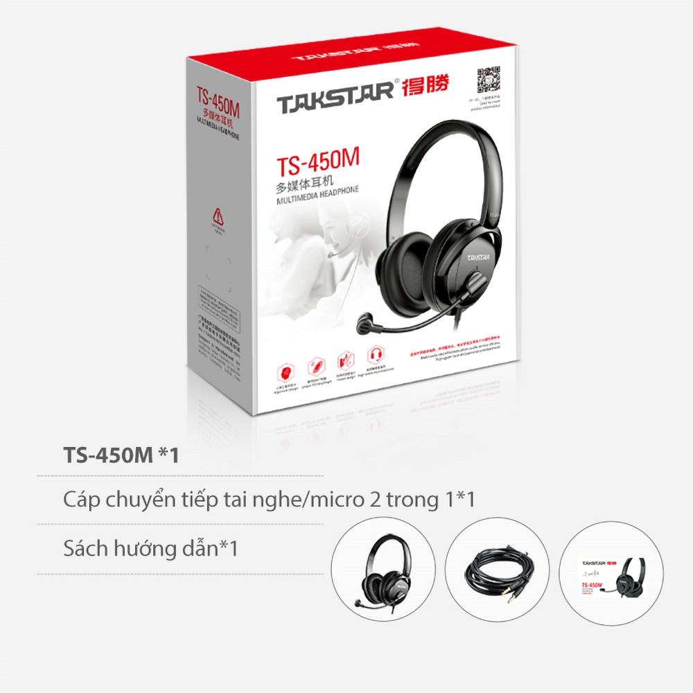 Tai Nghe Kiểm Âm Takstar TS-450M Gaming Có Mic , Độ Nhạy Cao , Kiểm Âm Cực Tốt .Dây Dài 2 Mét , Độ Bền Cực Cao