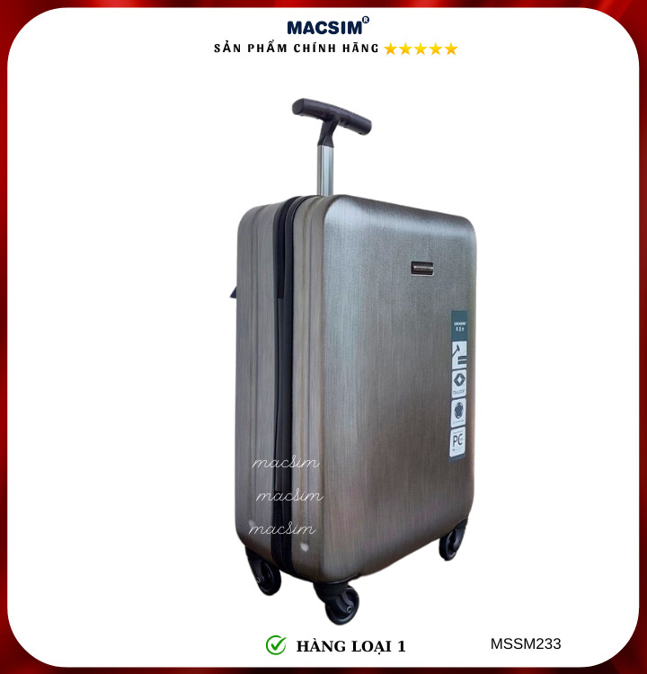 Vali cao cấp Macsim Smooire MSSM233 cỡ 21 inch màu Red, gold, Black - Hàng loại 1