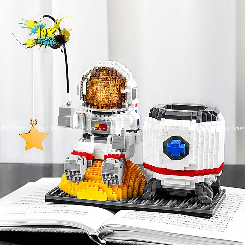 Lego 3d có đèn led ống đựng bút phi hành gia 1500 mảnh quà tặng sinh nhật bạn trai bạn gái trẻ em decor 10xtimes