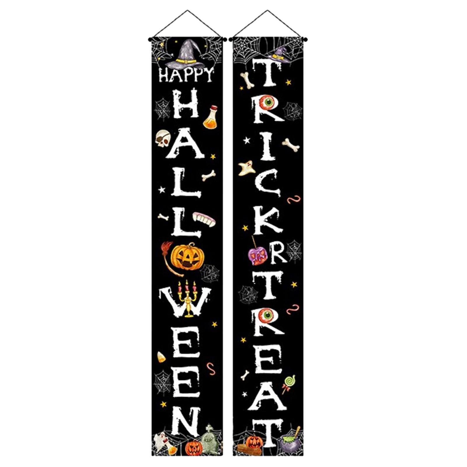 Halloween Banner Hanging Door Decorative Indoor Flag Halloween Decor for Festival Themed Party Haunted House Front Decor