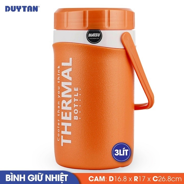 Bình giữ nhiệt nhựa Duy Tân Matsu 3 lít (16.8 x 17 x 26.8 cm) - 35339 - Giao màu ngẫu nhiên - Hàng chính hãng