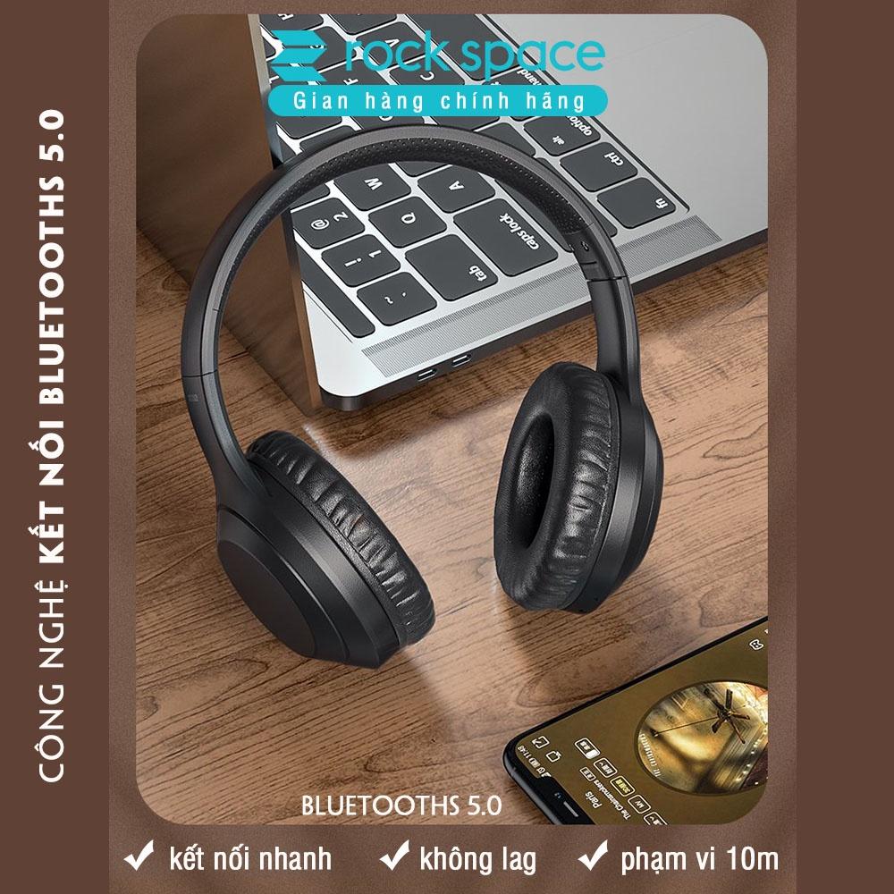 Headphone Tai Nghe Chụp Tai bluetooth Rockspace O2 kết nối không dây có mic nghe nhạc liên tục 15h - Hàng chính hãng 