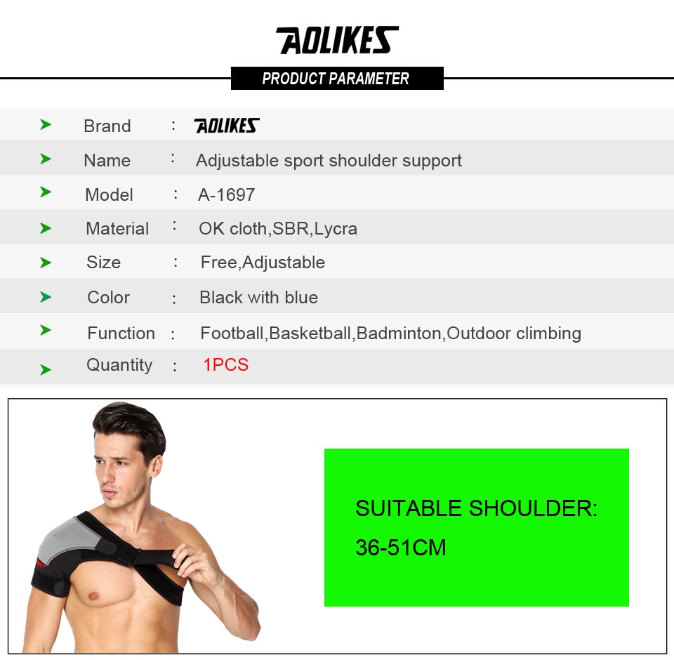 Đai bảo vệ cố định khớp vai AOLIKES A-1697 Adjustable Sport Shoulder Support