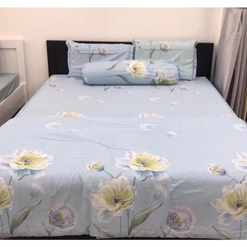Drap Tencel 60s -Bộ Ga Gối Vỏ Ôm Dây Khoá Nệm 5-27cm