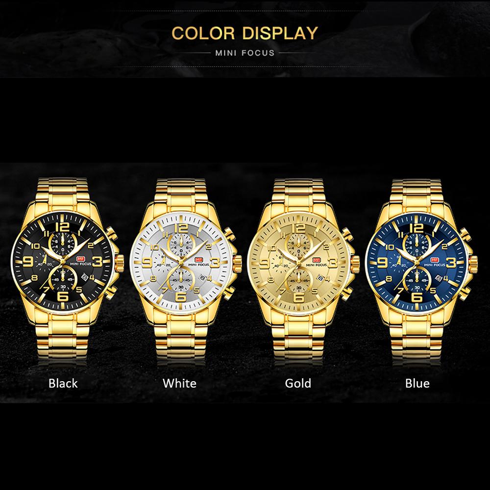 Đồng hồ dành cho nam với dây đeo bằng thép không gỉ MINI FOCUS MF0278G Quartz