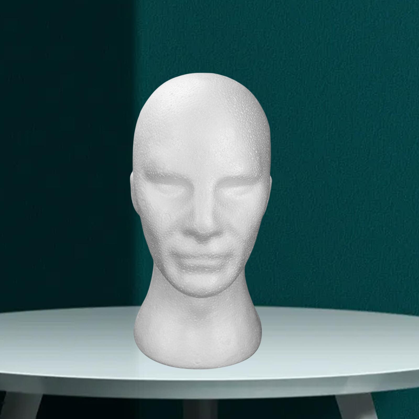 Male Manikin Head Portable DIY Photography Props Lightweight Round base Styling Tools Model for Headwear Jewelry Headset Glasses Hat