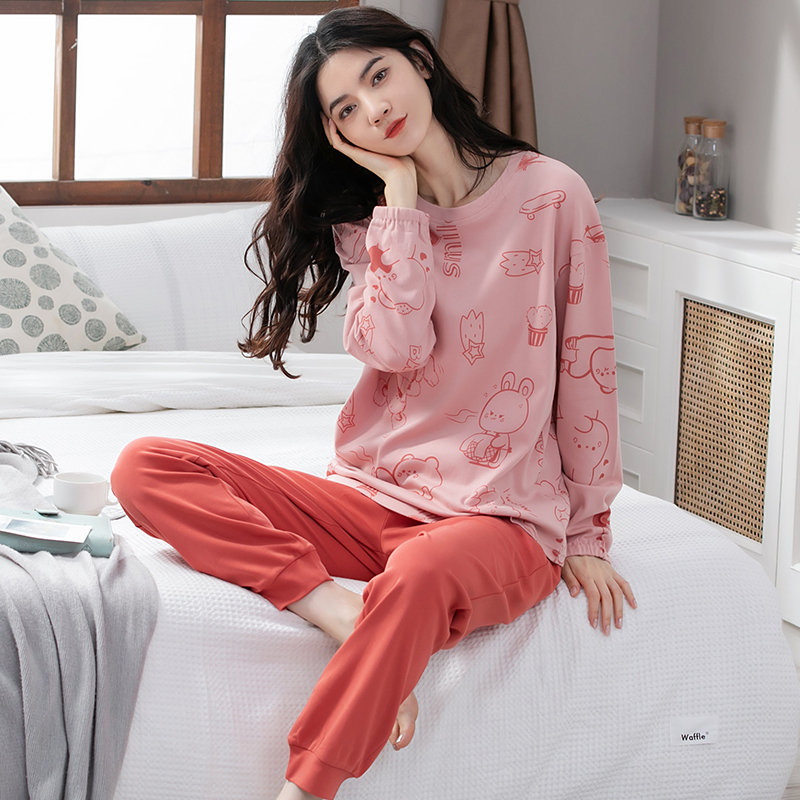 Đồ mặc nhà nữ thu đông cotton mịn đẹp 5126