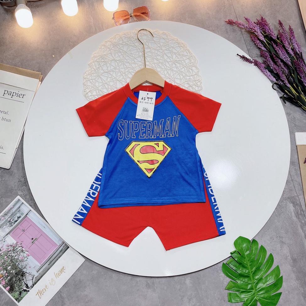 Bộ quần áo siêu nhân cho bé trai mùa hè chất cotton 4 chiều siêu co dãn (8-18kg