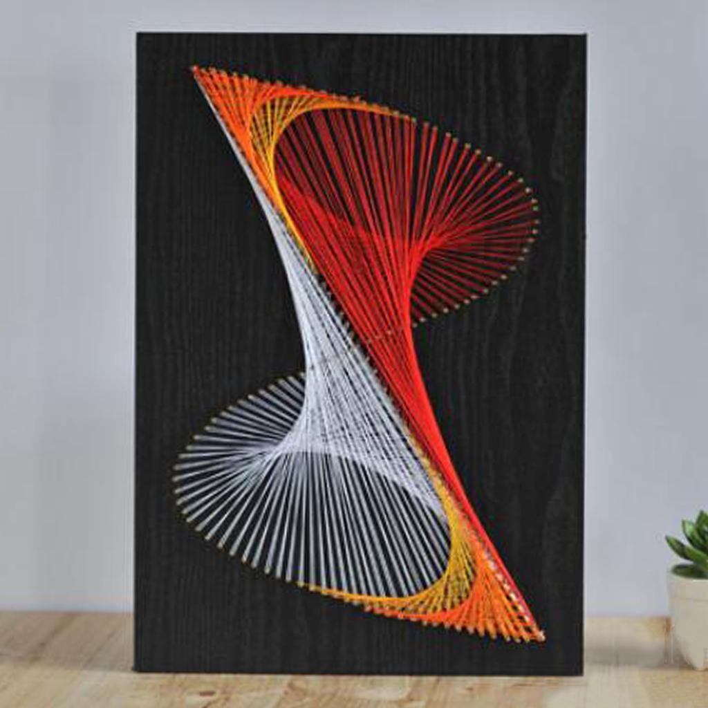 Geometric Wooden Nail String Art Kits for Children with Supplies Wall Decor