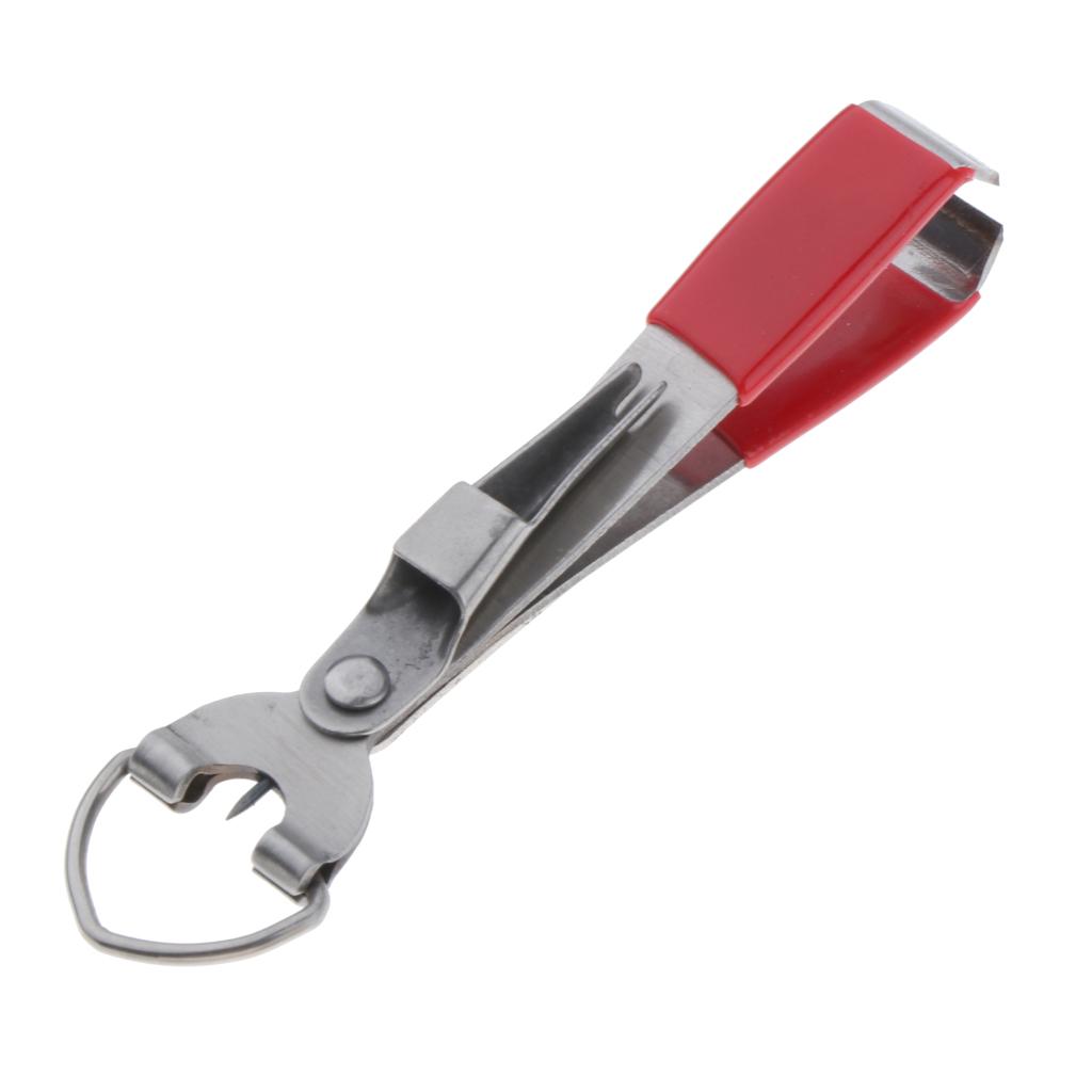 2pcs Stainless Steel 4 In 1 Quick Knot Tying Tool Fishing Clippers Red