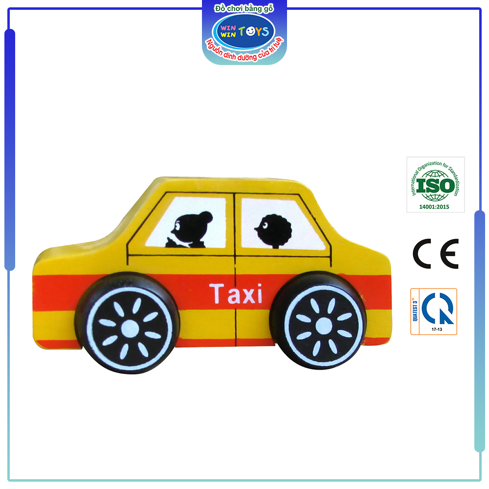Hình ảnh Đồ chơi gỗ Xe taxi | Winwintoys 65282 | Phát triển trí tưởng tượng và vận động | Đạt tiêu chuẩn CE và TCVN