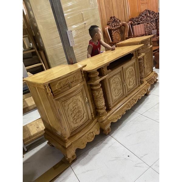 Kệ tivi gỗ gõ đỏ 2m2