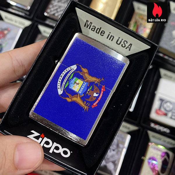 Bật Lửa Zippo 200 Michigan Flag Design