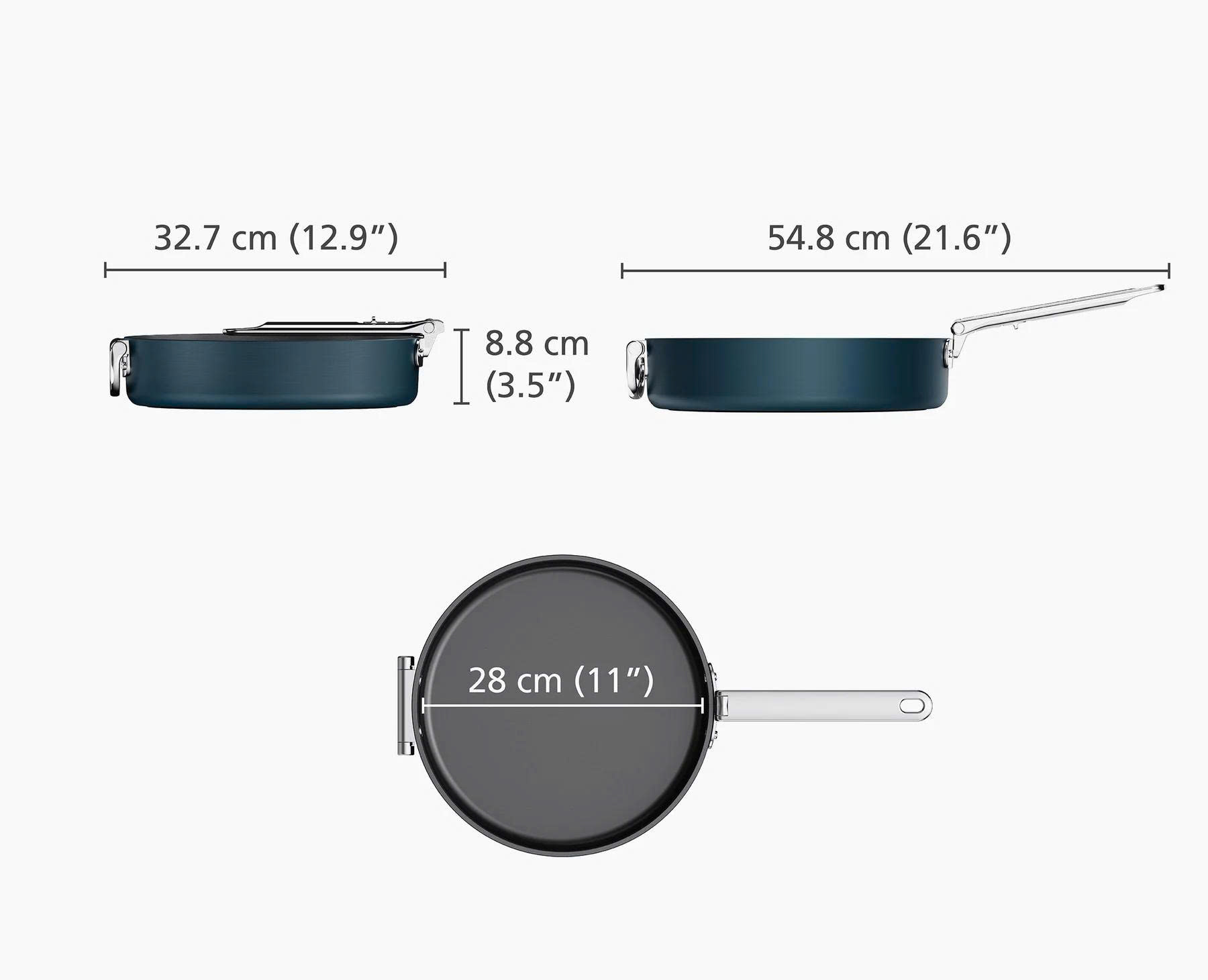 Chảo rán chống dính Joseph Joseph 45042 Space 28cm Blue hàng chính hãng