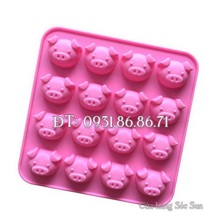 Khuôn silicon 16 mặt heo con – Mã số 1087