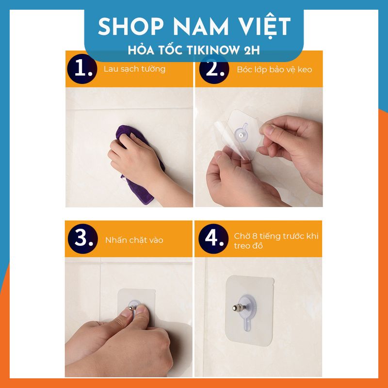 Set 2 Miếng Dán Bulong Ốc Vít, Treo Kệ, Treo Tranh Không Khoan Tường