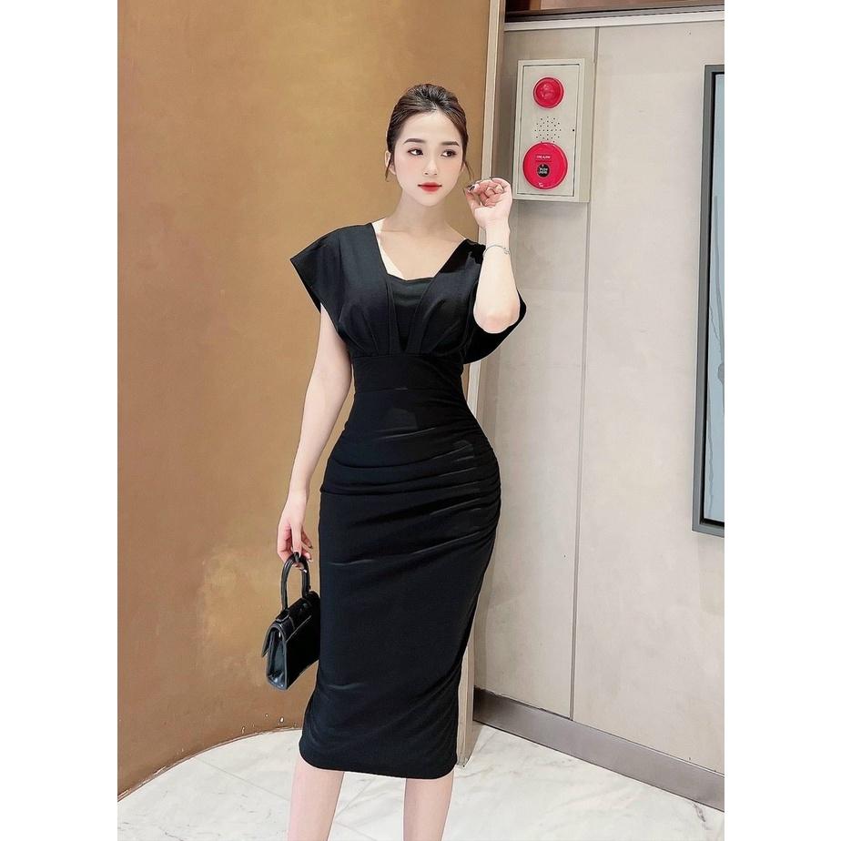 Đầm nữ dự tiệc ôm body vai bèo cánh tiên đa màu sắc sang chảnh, quý phái.