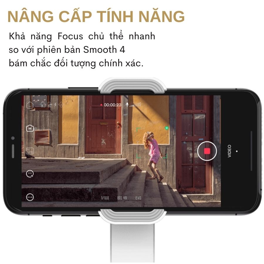 Gimbal chống rung Zhiyun Smooth X - Tay cầm chống rung điện thoại 2 trục, có khả năng kéo dài thành gậy selfie tối đa 25cm - Hàng chính hãng