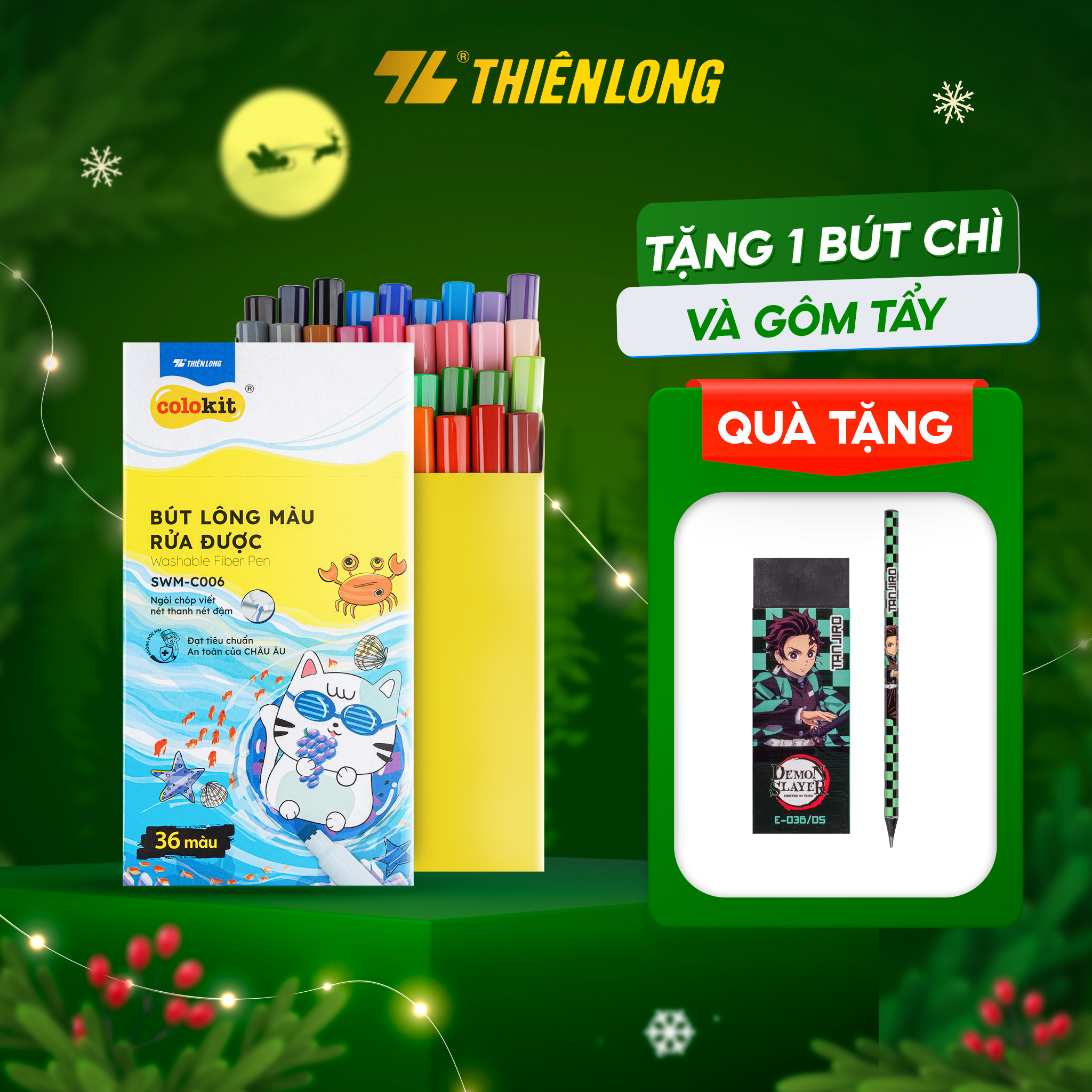 Bút Lông Màu Fiber Pen 36 Màu Thiên Long Colokit Rửa Được Tiêu Chuẩn Châu Âu An Toàn Sử Dụng Tô Màu, Vẽ Tranh Swm - C006 - 36 Màu