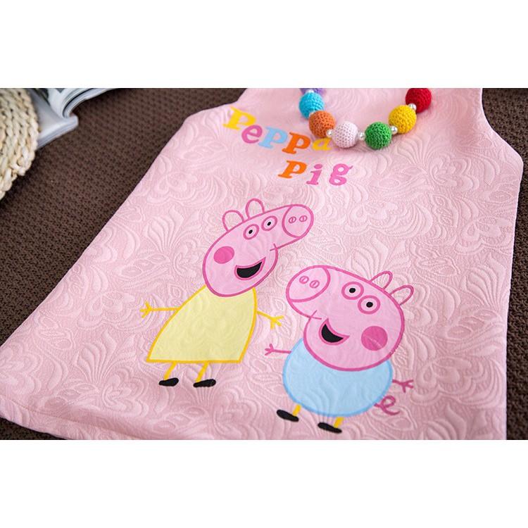 Váy lợn hồng xinh xắn chất vải gấm có cotton bên trong cho bé gái