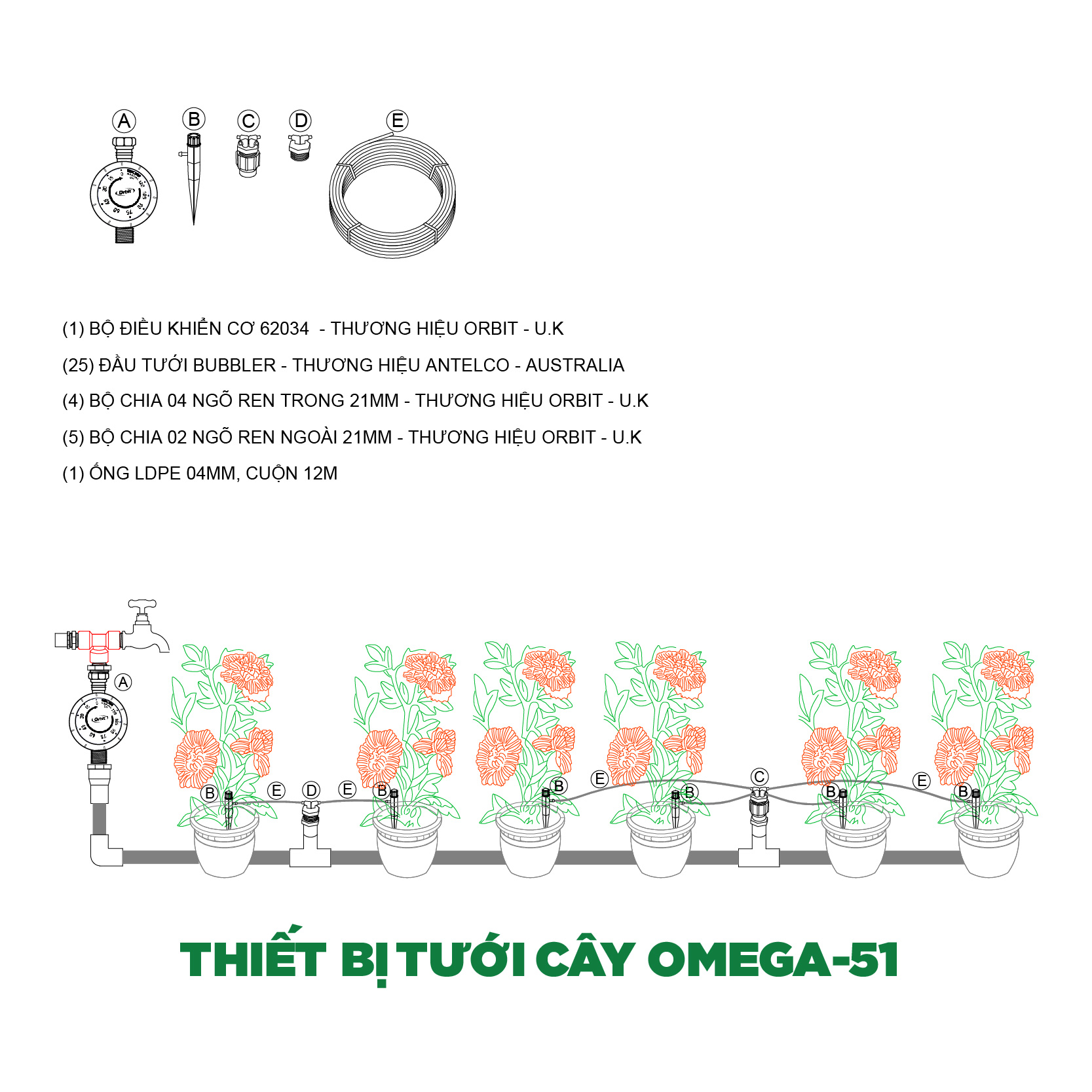 Tưới cây tự động OMEGA-51