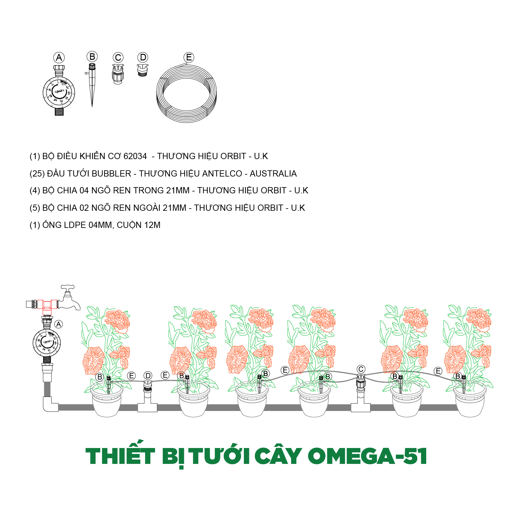 Thiết bị tưới cây OMEGA-51