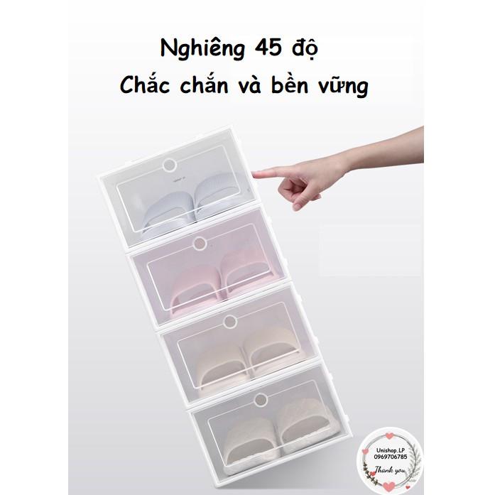 Hộp Đựng Giày Dép Nắp Nhựa Cứng Trong Suốt, Size lớn Chịu Lực 4kg