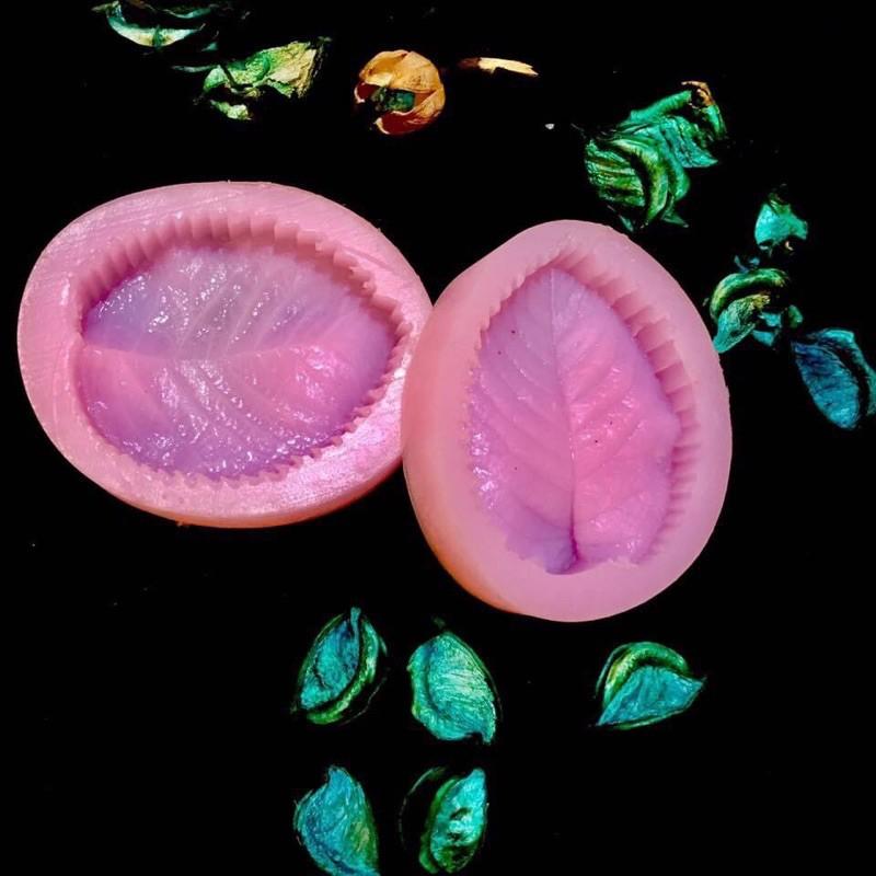 Khuôn lá hoa hồng 2 mảnh