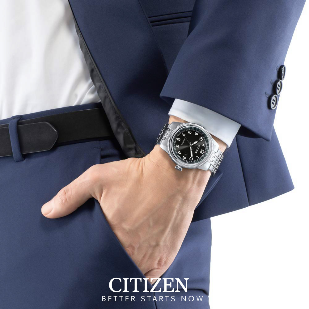 Đồng Hồ Nam Citizen Eco-Drive Dây Thép Không Gỉ BM7480-81E - Mặt Đen (42.5mm)
