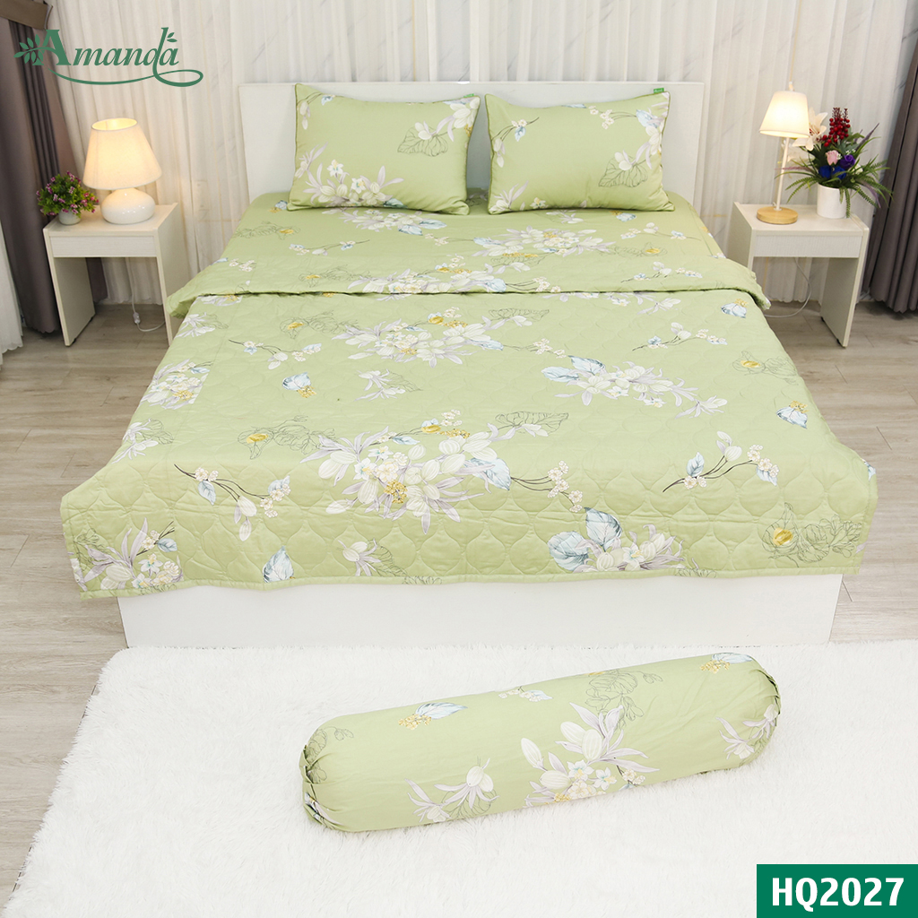 Vỏ Gối Nằm Amanda HQ2027, chất liệu cotton lụa satin Hàn Quốc mềm mịn thoáng mát êm ái cho người dùng