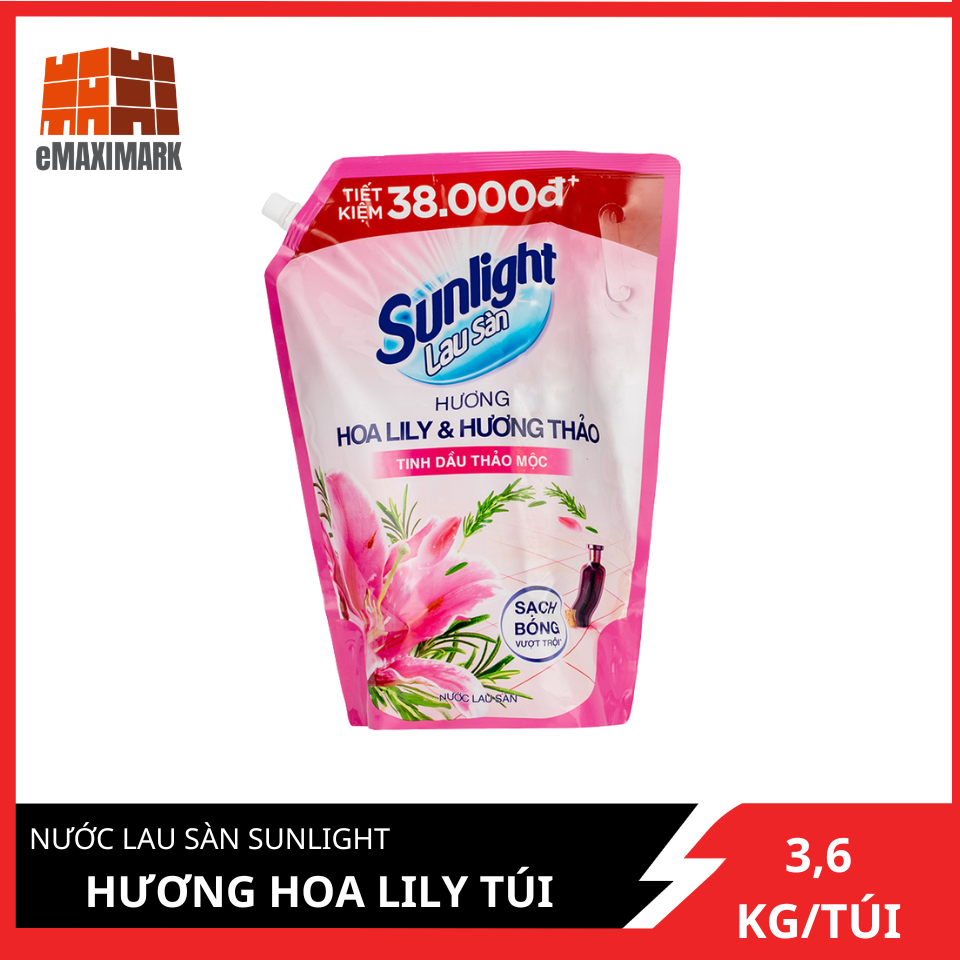 Nước lau sàn Sunlight Hương Hoa Lily Túi 3.6kg