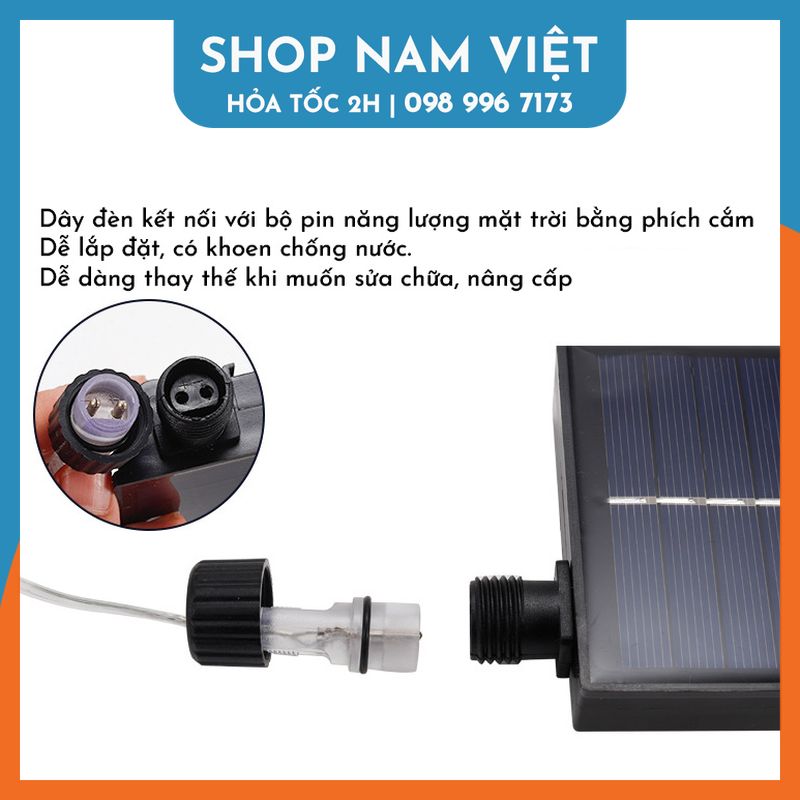 [Năng Lượng Mặt Trời] Dây Led Hạt Gạo Đời Mới Chống Nước, Quấn Cây, Chịu Mưa Nắng Kèm Remote