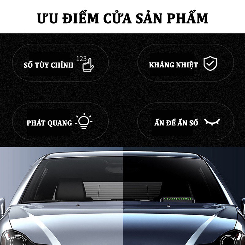 Bảng điện thoại trên ô tô, bảng ghi điện thoại gắn taplo để lại i khi đỗ xe cao cấp - sang trọng