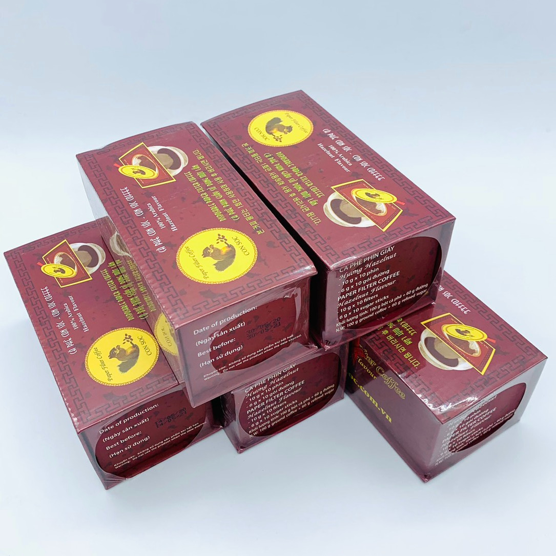 Cà phê phin giấy Con Sóc hộp Tím
