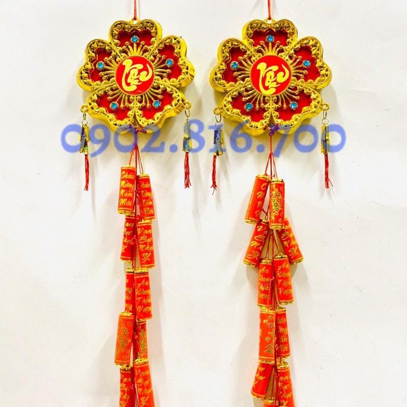Dây phao đỏ mai vàng chữ việt Chúc mừng năm mới - Vạn sự như ý - An khang thịnh vượng treo trang trí tết