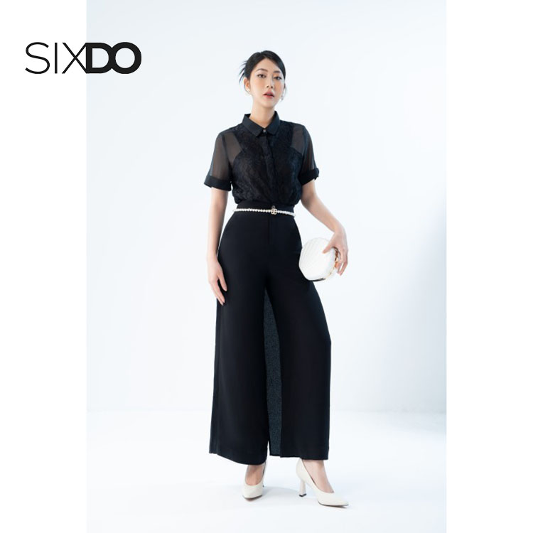 Áo sơ mi nữ ren ngắn tay thời trang SIXDO