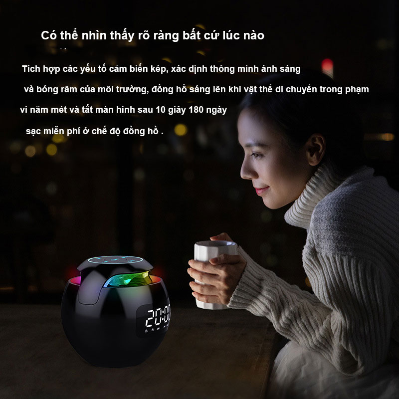 Loa Bluetooth DKB G90 ,Loa Mini Cầm Tay, Âm Thanh Trầm Bay Bổng, Bluetooth 5.0, Có Led RGB, Đồng Hồ Hẹn Giờ, Đài FM, Khe Cắm Thẻ Nhớ - Hàng Chính Hãng