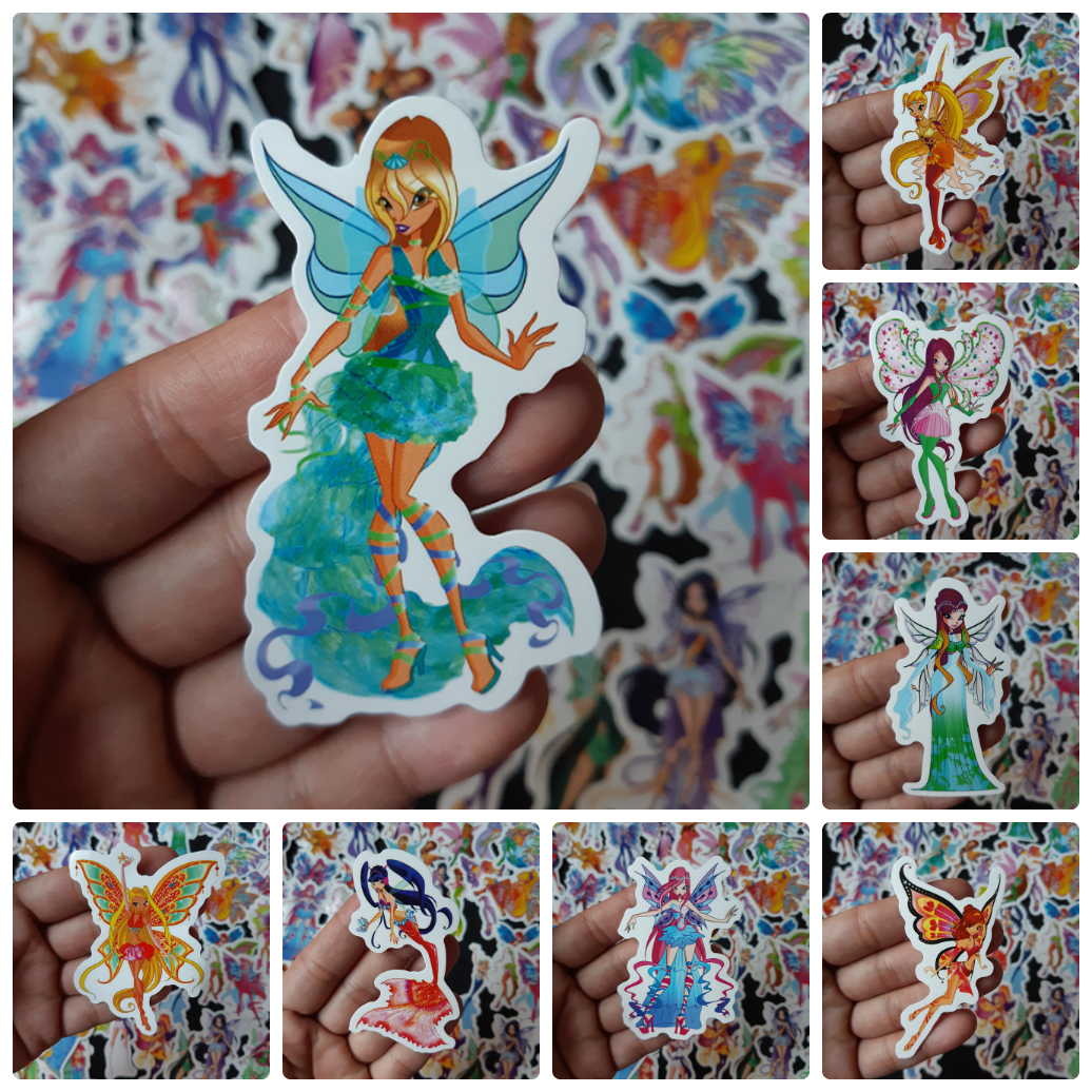 Bộ Sticker dán cao cấp chủ đề WINX CÔNG CHÚA PHÉP THUẬT - Dùng dán Xe, dán mũ bảo hiểm, dán Laptop...