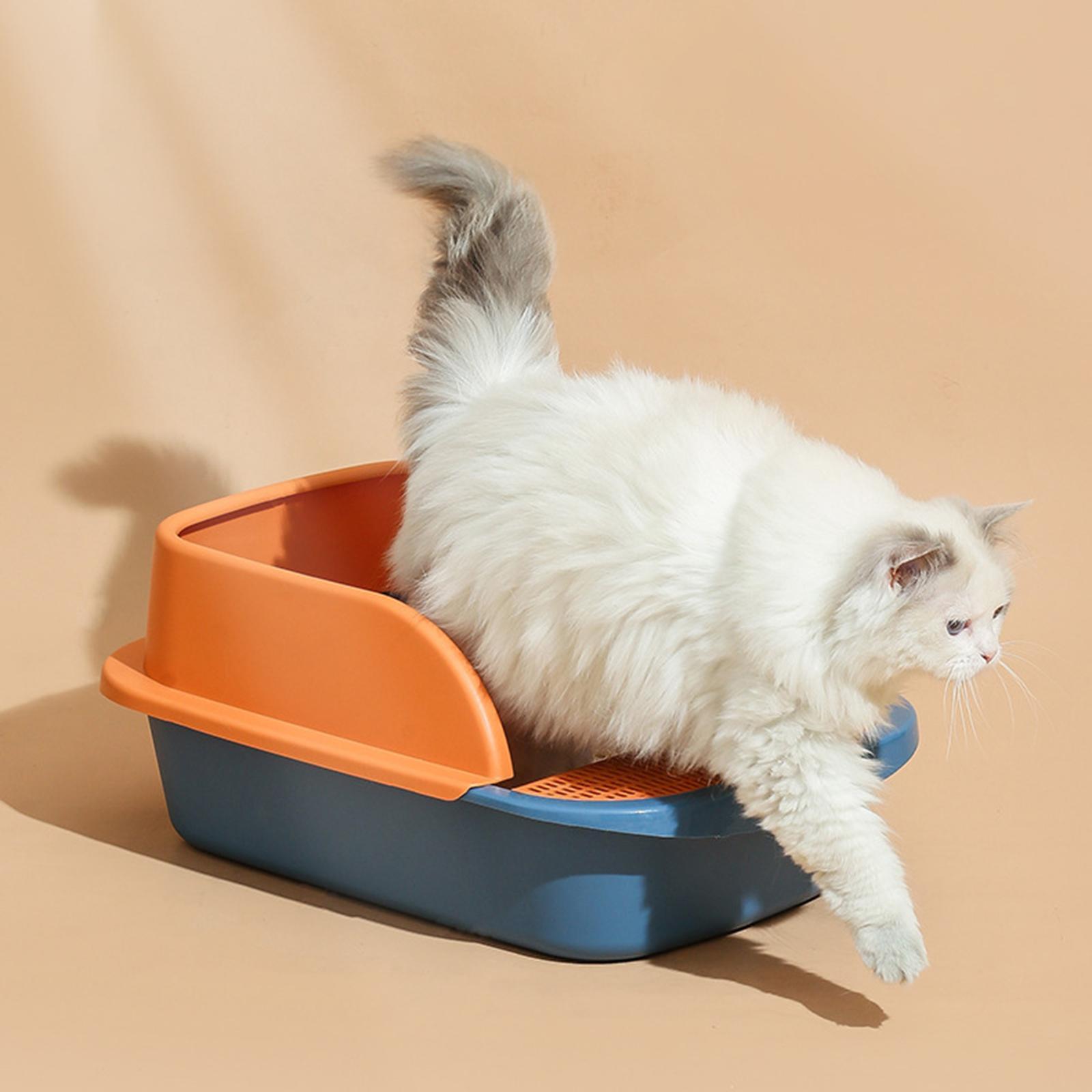 Pet Litter Tray Sand Box Container Open Top Bedpan Cat Litter Box with